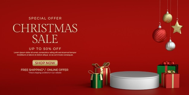 3d christmas sale with podium product 02