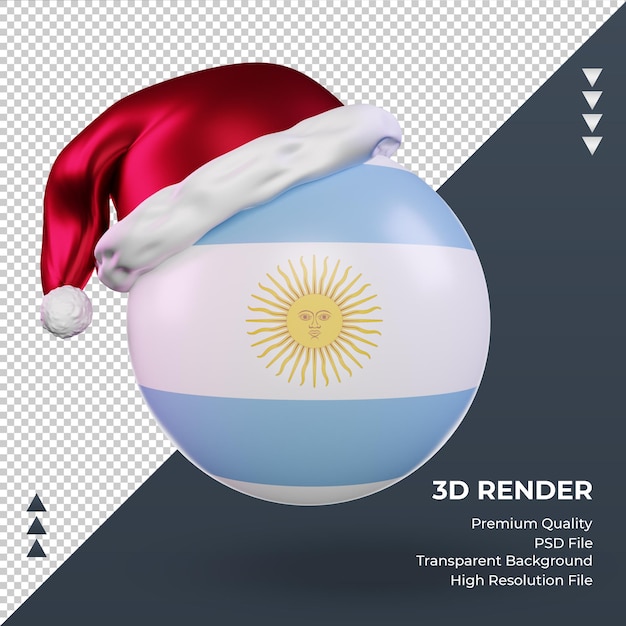 3d christmas santa claus cap Argentina flag rendering front view