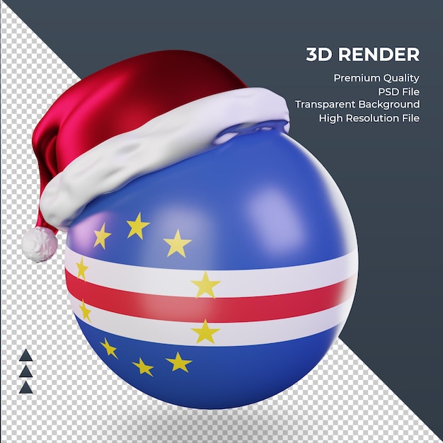 3d christmas santa claus cap cape verde flag rendering right view