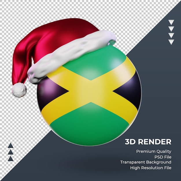 3d christmas santa claus cap jamaica flag rendering front view