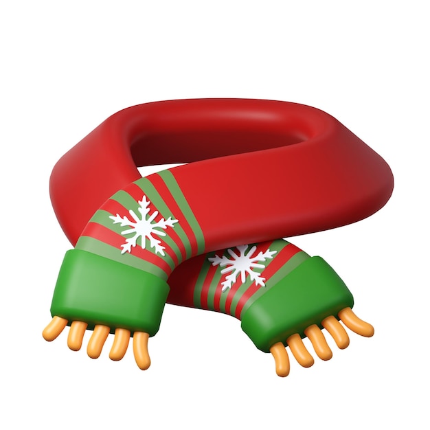 3d рождественский шарф икона минимальная декоративная праздничная коническая форма дерево новогодний праздничный декор 3d элемент дизайна в стиле мультфильма икона изолирована на белом фоне 3d иллюстрация