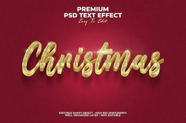 PSD 3d christmas text effect