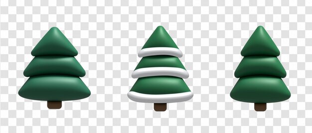 3d Christmas tree icon with snow