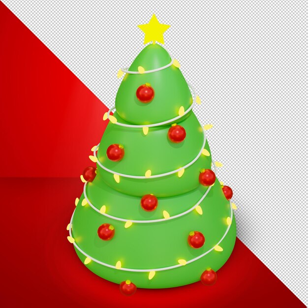 PSD 3d christmas tree, png object