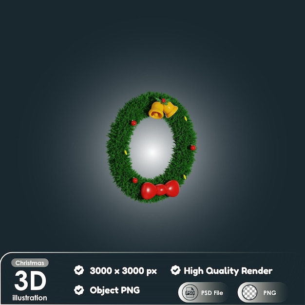 PSD 3d christmas wreath