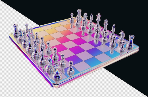 PSD 3d chrome effect chess board