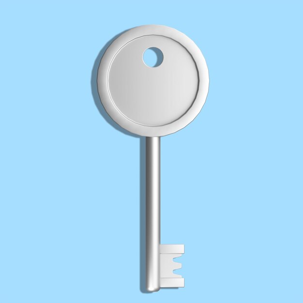 PSD 3d chrome key icon