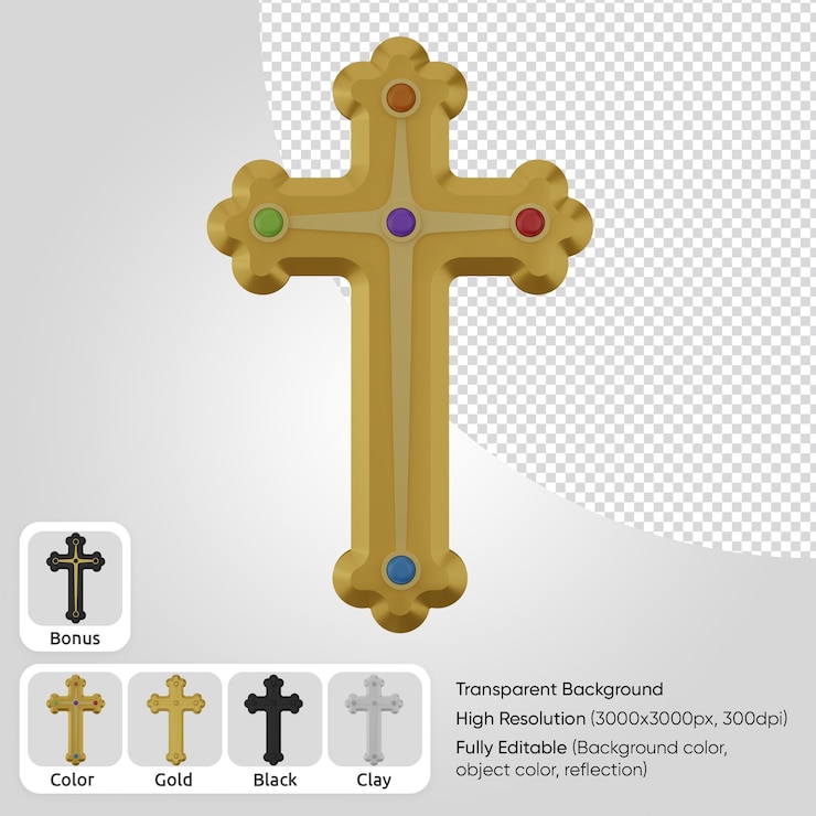 PSD 3d chrześcijański krzyż