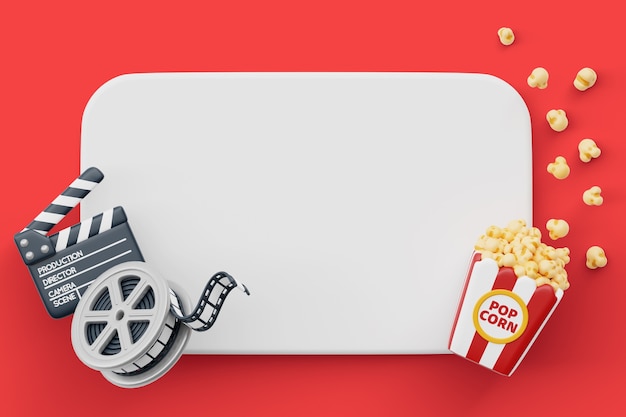 3d cinema blank banner background