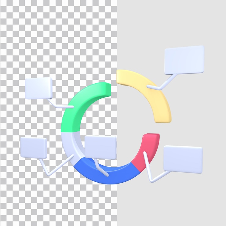 PSD 3d circle data business icon concept