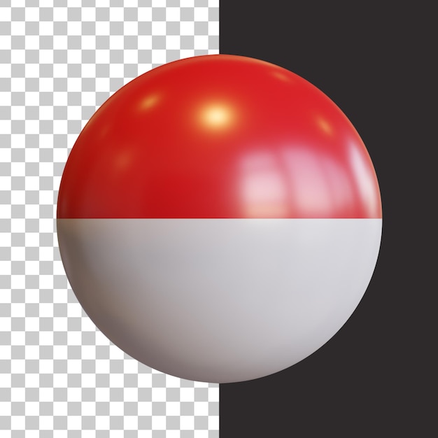 3d circle flag of indonesia