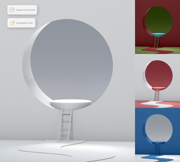 3D Circle Podium productplaatsing
