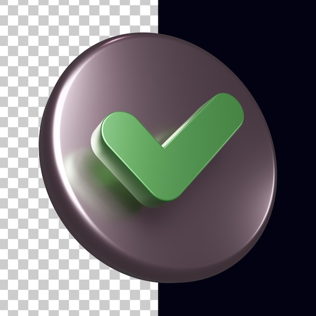 3d circle with check mark icon