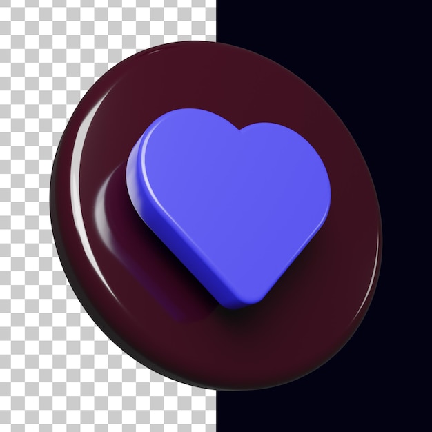 3d circle with cute love icon