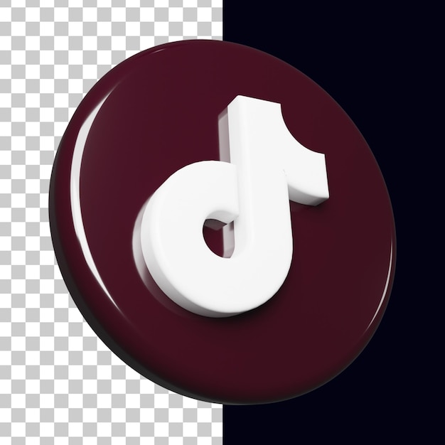 PSD 3d circle with tiktok logo