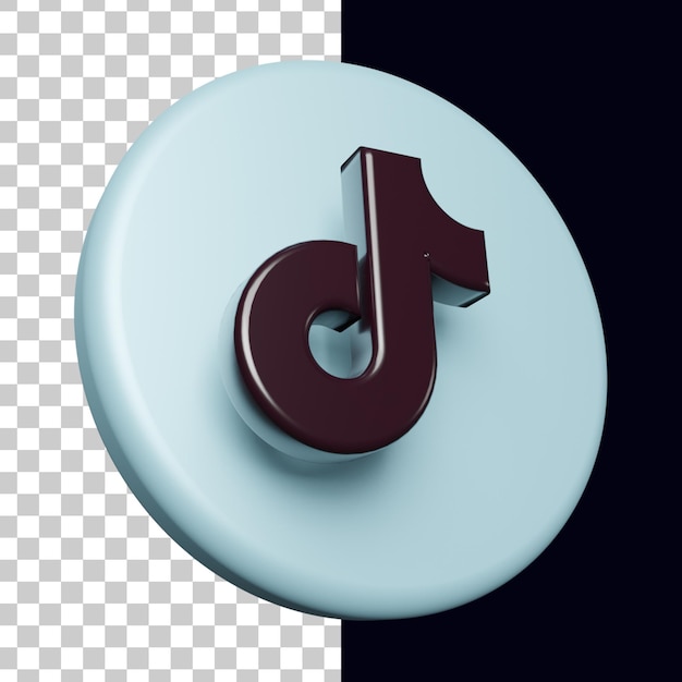 PSD cerchio 3d con logo tiktok