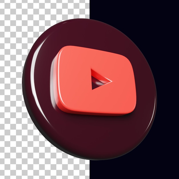 3d circle with youtube logo