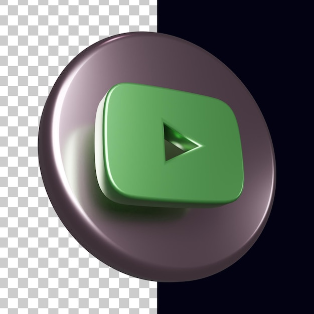 3d circle with youtube logo