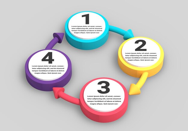 3d circular diagram infographic template