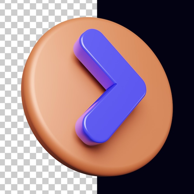 3D-cirkel met pijl naar rechts