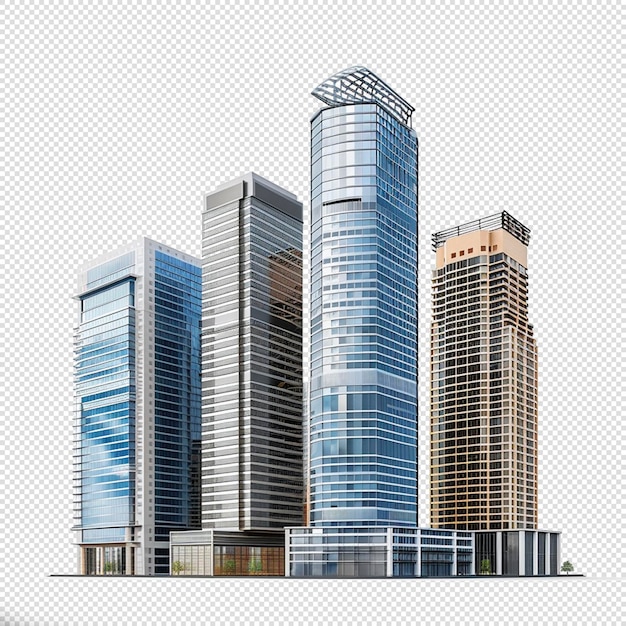 3D дизайн городского здания на прозрачном фоне