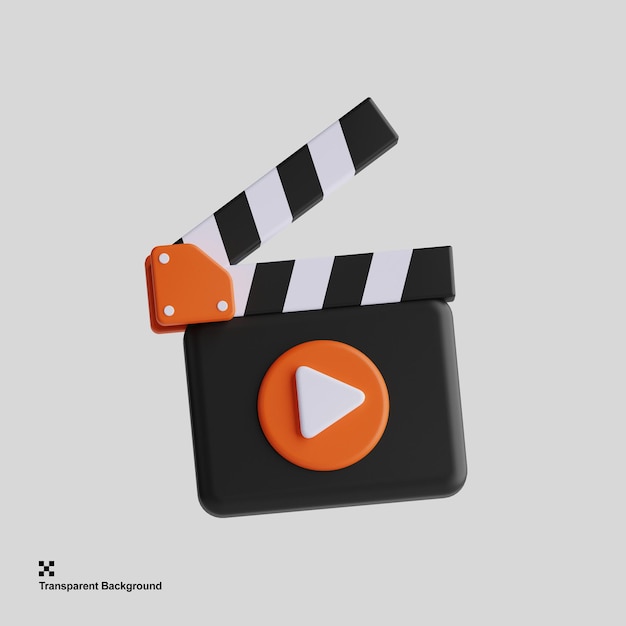 PSD 3d clapperboard illustration