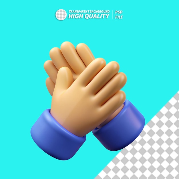PSD 3d clapping icon png