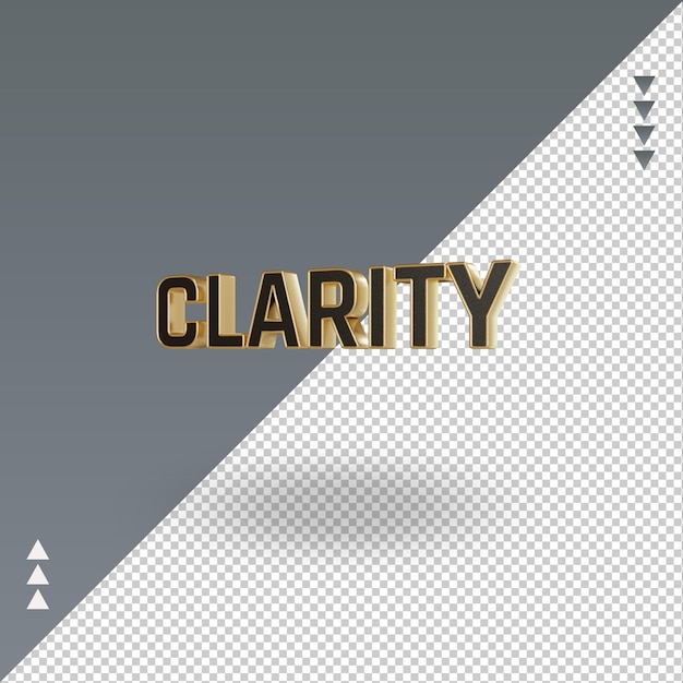 3d clarity icona in oro nero che rende la vista a destra