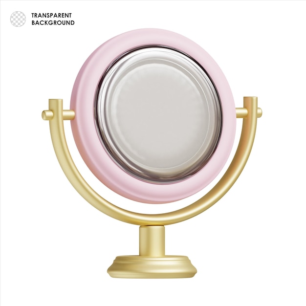 PSD 3d classic pink and gold vanity mirror