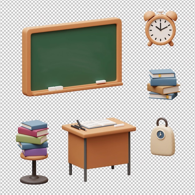 Предметы 3D-классной комнаты