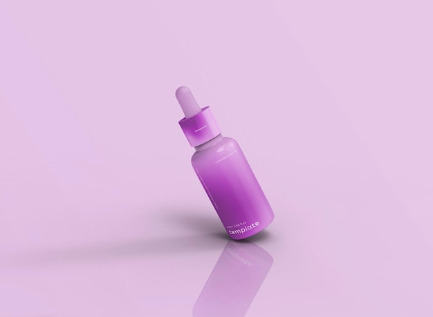 PSD 3d clear dropper bottle mockup geïsoleerde achtergrond