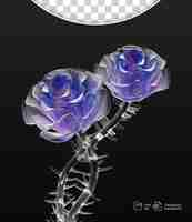 PSD 3d clear glass looking flower