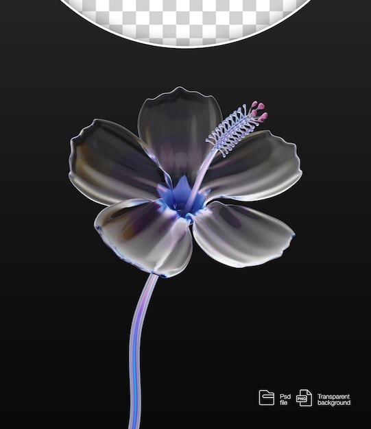 3D clear glass looking flower