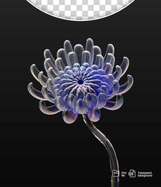 PSD 3d clear glass looking flower