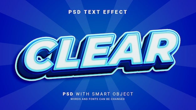 3d clear text effect