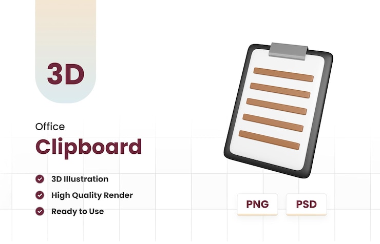 PSD 3d clipboard