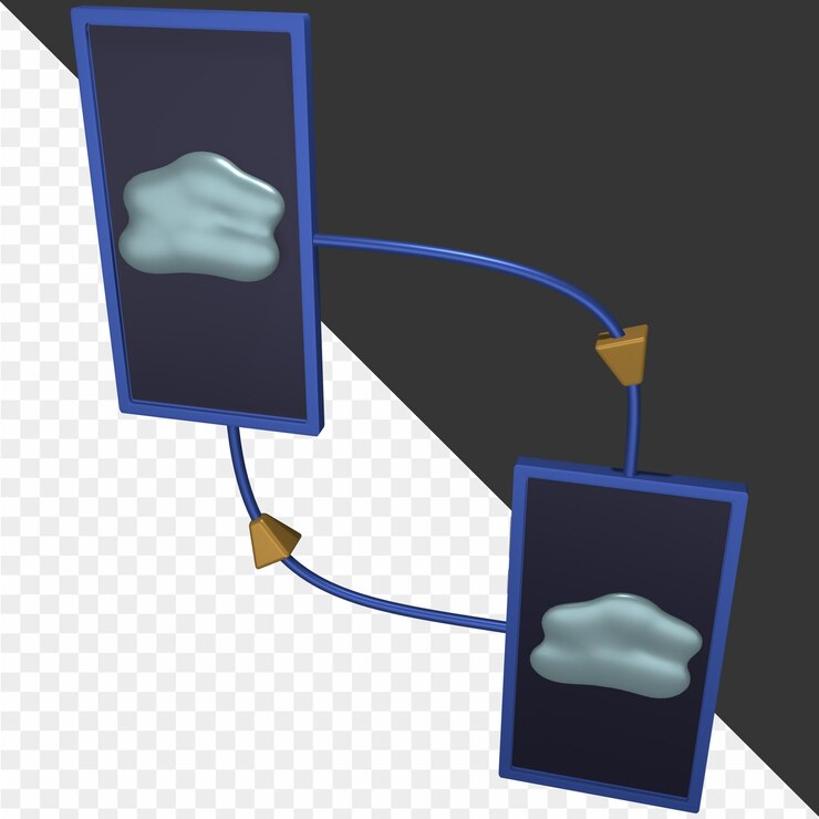 PSD 3d cloud computing illustrations