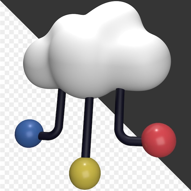 PSD 3d cloud computing illustrations