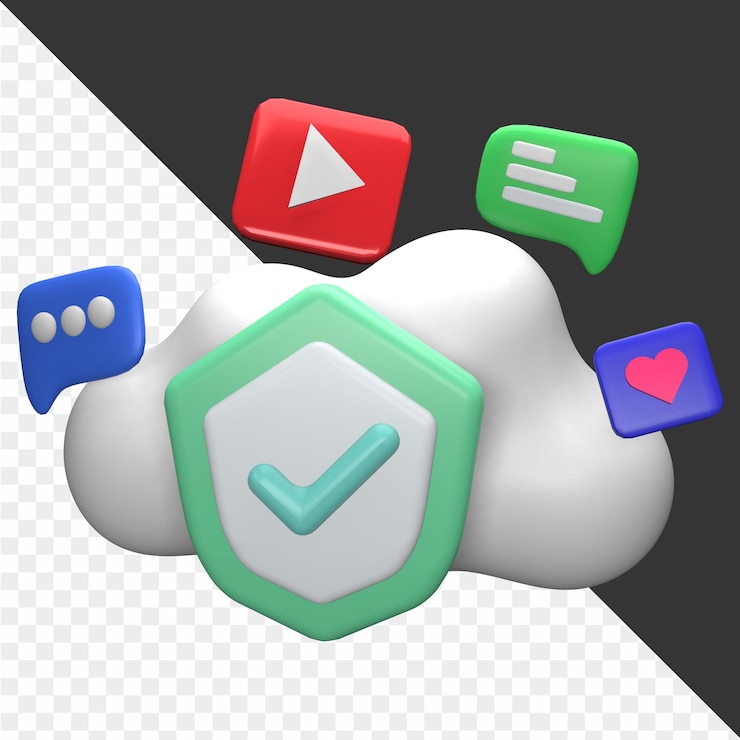 PSD 3d cloud computing illustrations