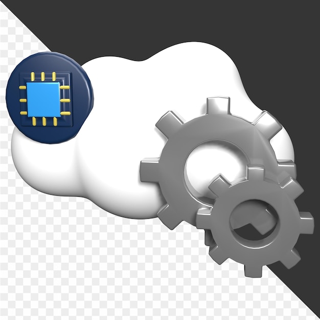 PSD illustrazioni di cloud computing 3d