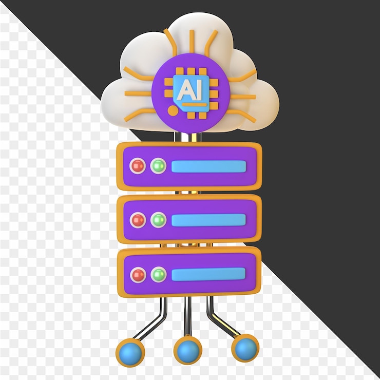 PSD 3d cloud computing illustrations