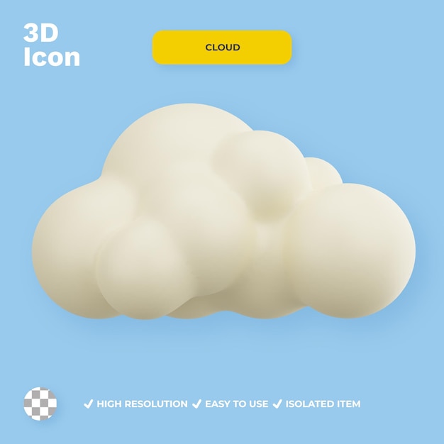 PSD 3d cloud icon