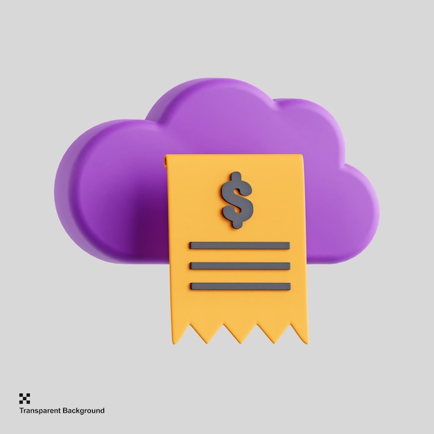 PSD 3d cloud invoice