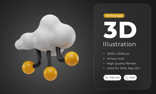 3D Cloud Technology Illustration