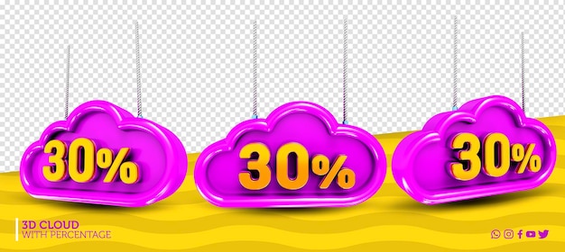 3d cloud with colorful percentage for children's day