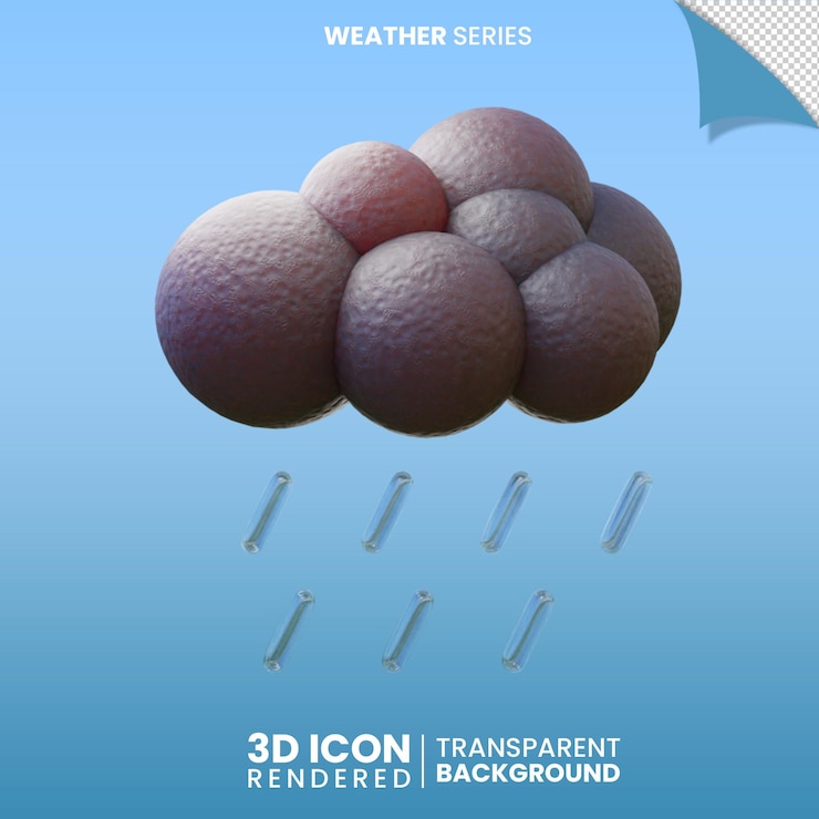 PSD 3d cloudy weather icon