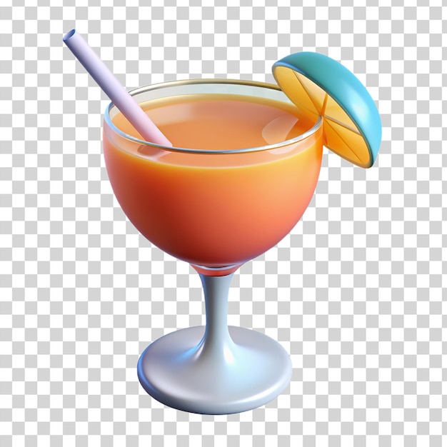 3d cocktail isolated on transparent background