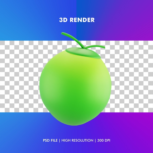 分離された3dココナッツイラスト