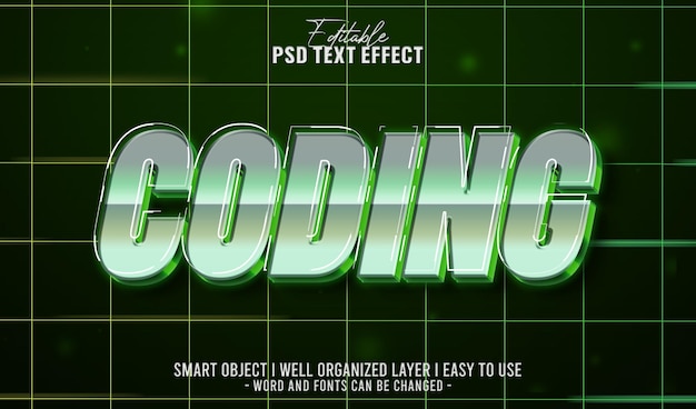 3d coding editable text effect template