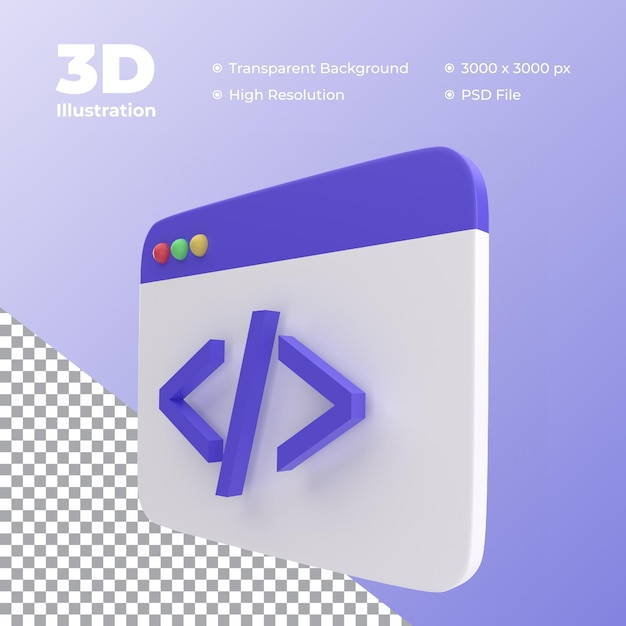 PSD 3d coding icon